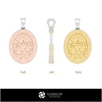 3D Women's Libra Zodiac Pendant Home, Jewelry 3D CAD, Pendants 3D CAD , 3D Zodiac Pendants