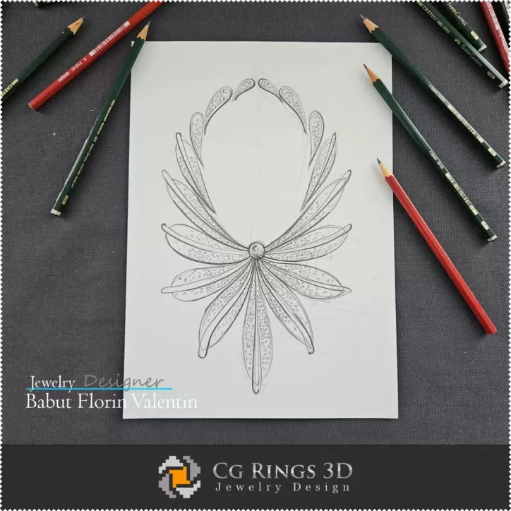 Halskette Skizze - Schmuckdesign