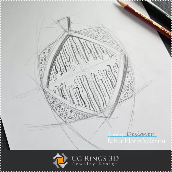 Boceto de colgante - Diseño de joyería