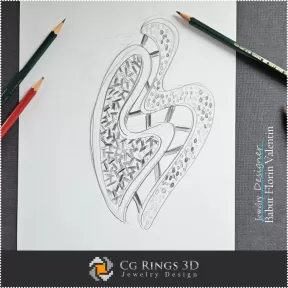 Pendant Sketch Heart-Jewelry Design