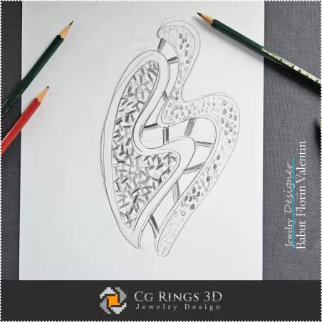 Pendant Sketch Heart-Jewelry Design