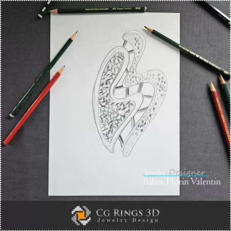 Pendant Sketch Heart-Jewelry Design