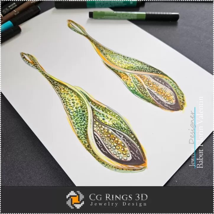 Earrings Sketch-Jewelry Design