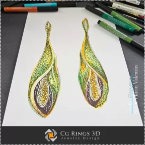 Boucles d'oreilles Design - Conception de haute joaillerie