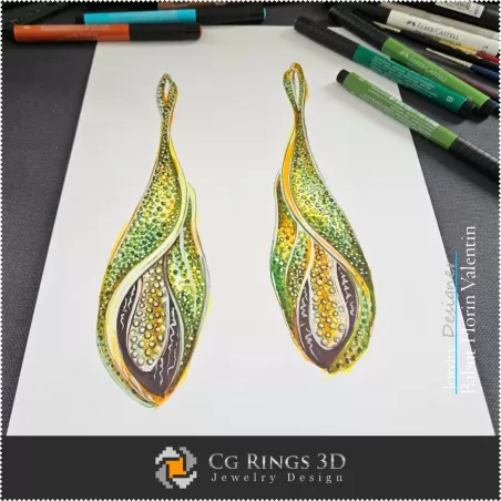 Boucles d'oreilles Croquis-Conception de bijoux