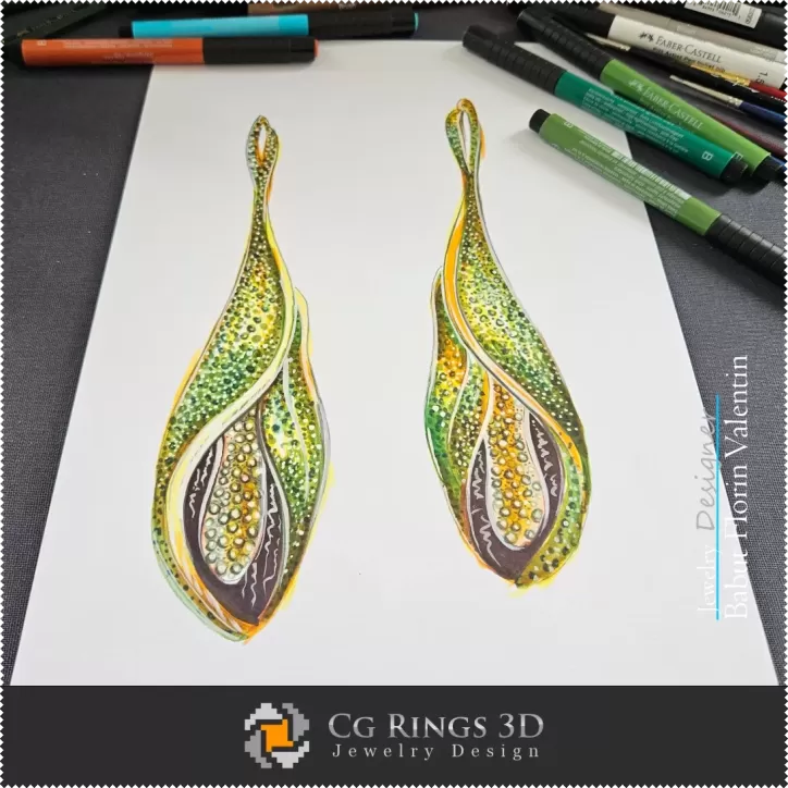 Ohrring-Skizze – Schmuckdesign
