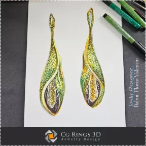 Boucles d'oreilles Design - Conception de haute joaillerie