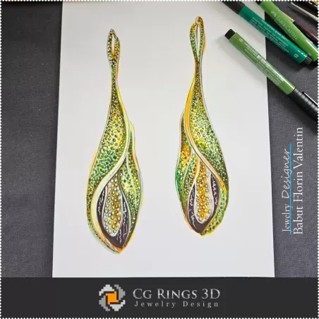 Boucles d'oreilles Croquis-Conception de bijoux