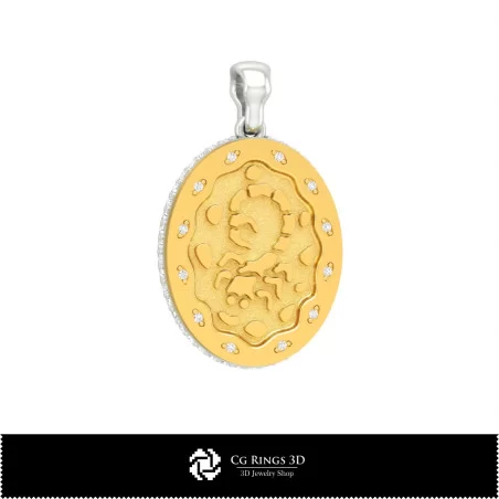 3D Women's Scorpio Zodiac Pendant Home, Jewelry 3D CAD, Pendants 3D CAD , 3D Zodiac Pendants