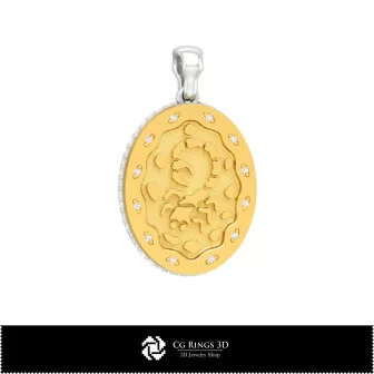 3D Women's Scorpio Zodiac Pendant Home, Bijoux 3D CAO, Pendentifs 3D CAO, Pendentifs du Zodiaque 3D