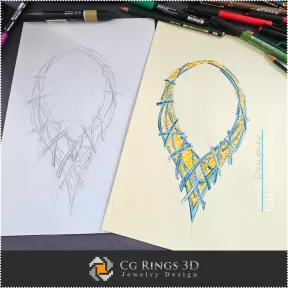 Croquis de Collier-Joaillerie Design