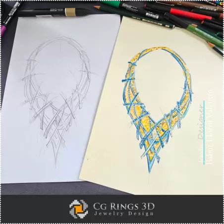 Croquis de Collier-Joaillerie Design