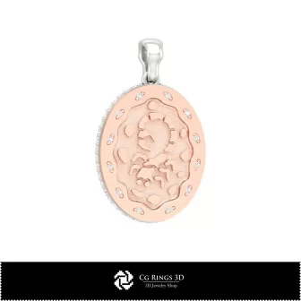 3D Women's Scorpio Zodiac Pendant Home, Jewelry 3D CAD, Pendants 3D CAD , 3D Zodiac Pendants