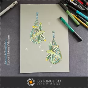 Earrings Sketch-Jewelry Design