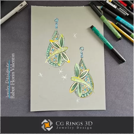 Boucles d'oreilles Croquis - Conception de Joaillerie