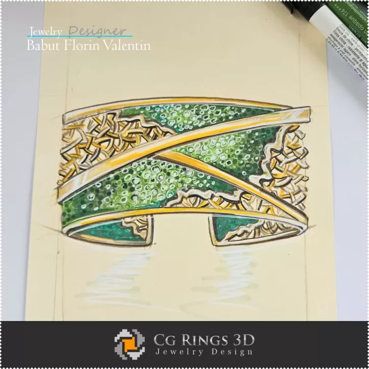 Brazalete de boceto - Diseño de joyas Brazalete de boceto - Diseño de joyas