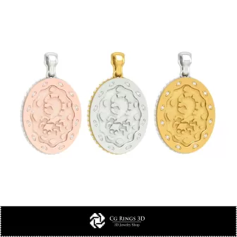 Colgante 3D Signo Escorpio para Mujer, Joyería CAD 3D, Colgantes CAD 3D, Colgantes Zodiacales 3D