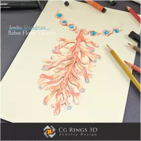Boceto de colgante de coral - Diseño de joyería