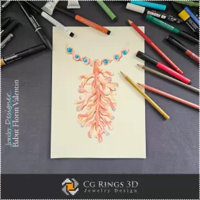 Boceto de colgante de coral - Diseño de joyería