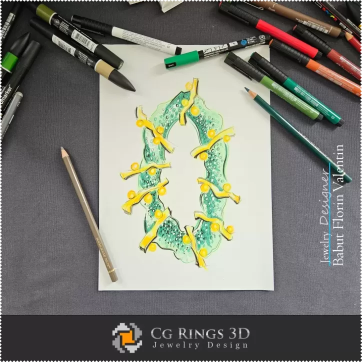 Boceto de colgante-Diseño de joyería