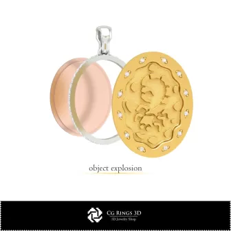 Ciondolo Scorpione 3D per Donna, Gioielleria CAD 3D, Ciondoli CAD 3D, Ciondoli Zodiacali 3D