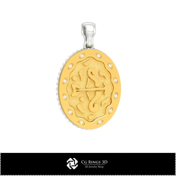 3D Women's Sagittarius Zodiac Pendant