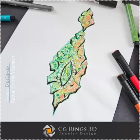 Boceto de Colgante-Diseño de Joyería