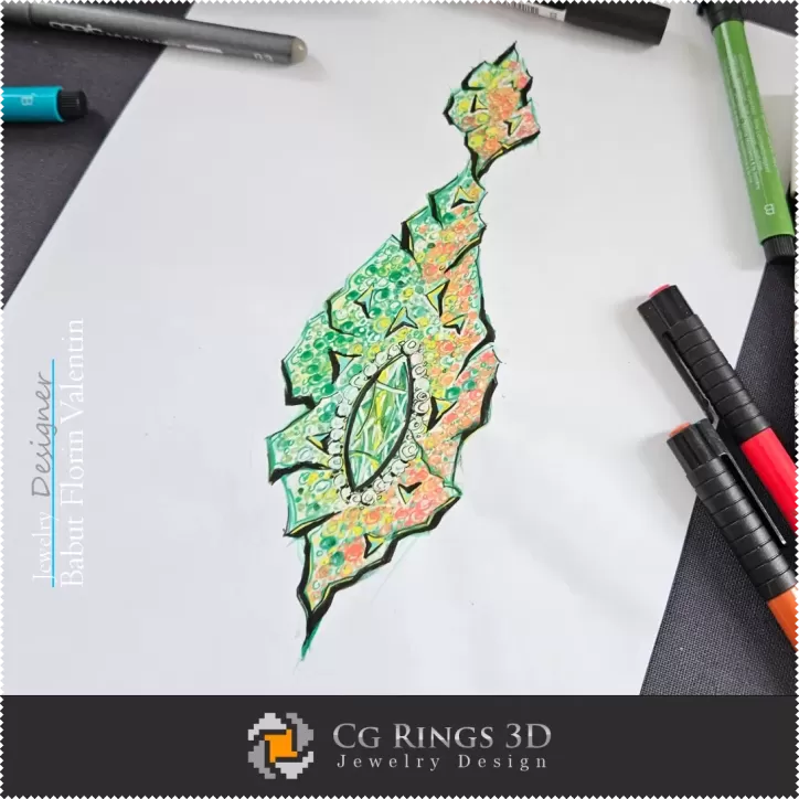 Boceto de Colgante-Diseño de Joyería