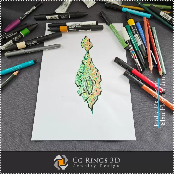 Boceto de Colgante-Diseño de Joyería