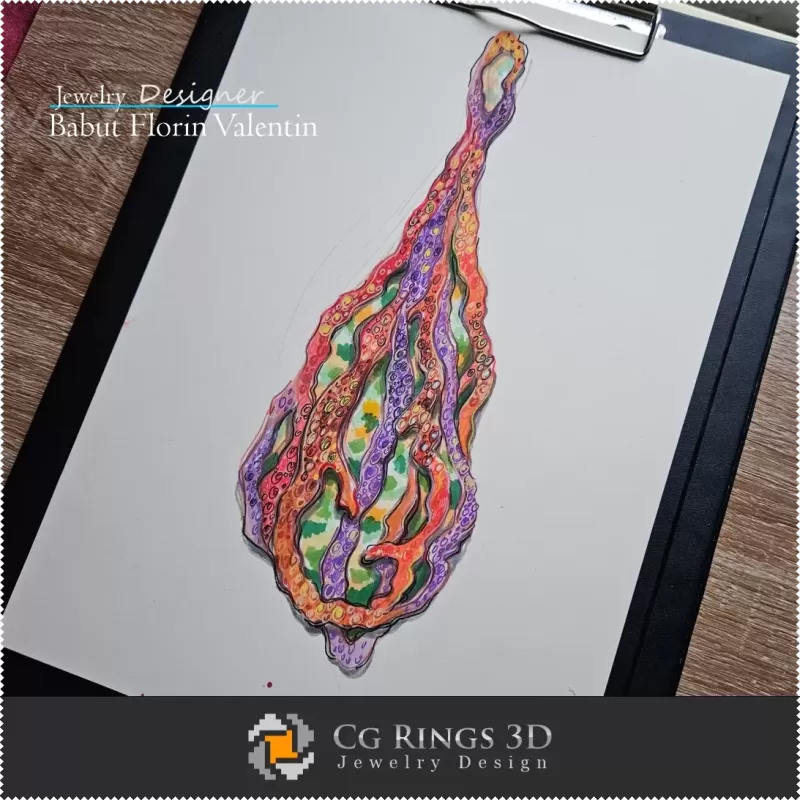 Boceto de colgante-Diseño de joyería