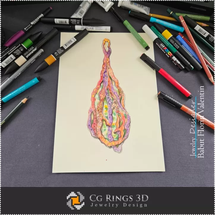 Boceto de colgante-Diseño de joyería