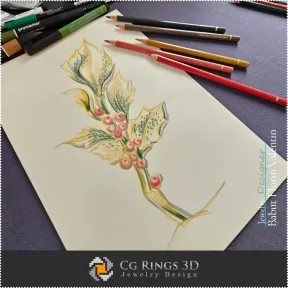 Boceto de broche - Diseño de joyería