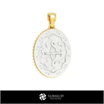 3D Women's Sagittarius Zodiac Pendant Home, Bijoux 3D CAO, Pendentifs 3D CAO, Pendentifs du Zodiaque 3D