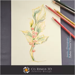 Boceto de broche - Diseño de joyería