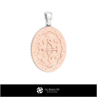 3D Women's Sagittarius Zodiac Pendant Home, Bijoux 3D CAO, Pendentifs 3D CAO, Pendentifs du Zodiaque 3D