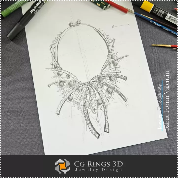 Boceto de Collar - Diseño de Joyería