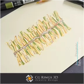 Boceto de Pulsera - Diseño de Joyería