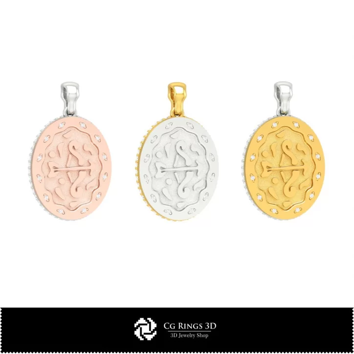 3D Women's Sagittarius Zodiac Pendant