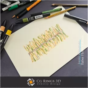 Boceto de Pulsera - Diseño de Joyería