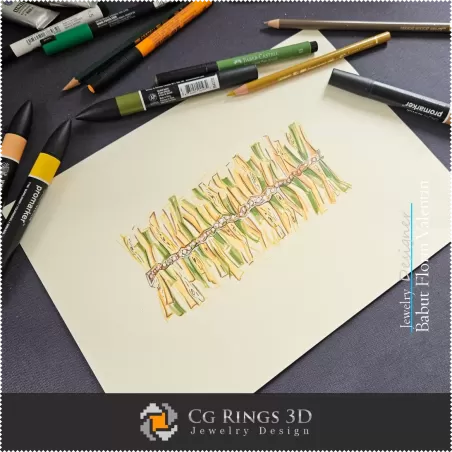 Boceto de Pulsera - Diseño de Joyería