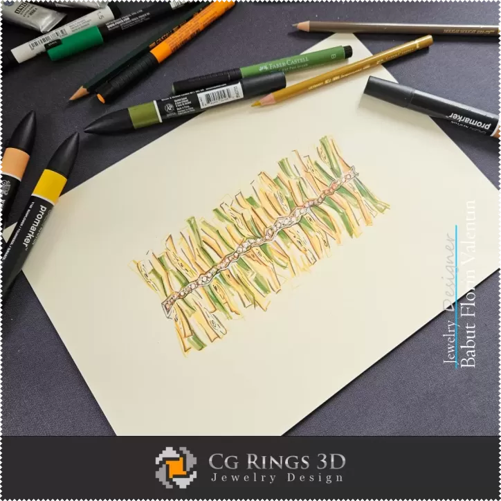 Boceto de Pulsera - Diseño de Joyería