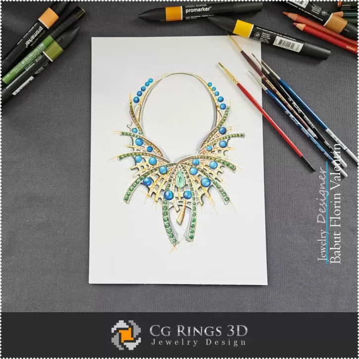 Croquis de Collier-Joaillerie Design