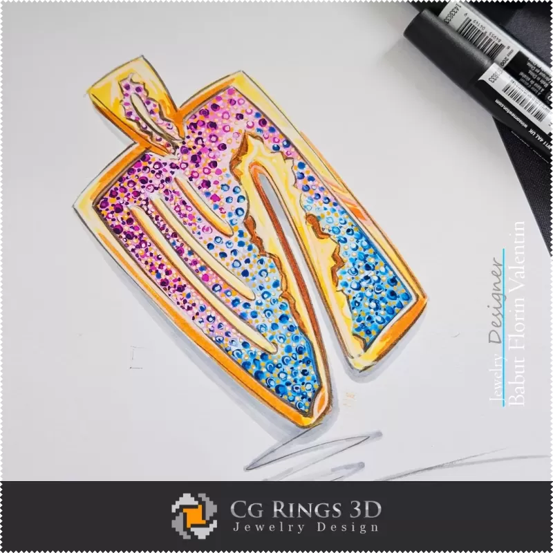 Boceto de colgante-Diseño de joyas