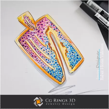 Boceto de colgante-Diseño de joyas