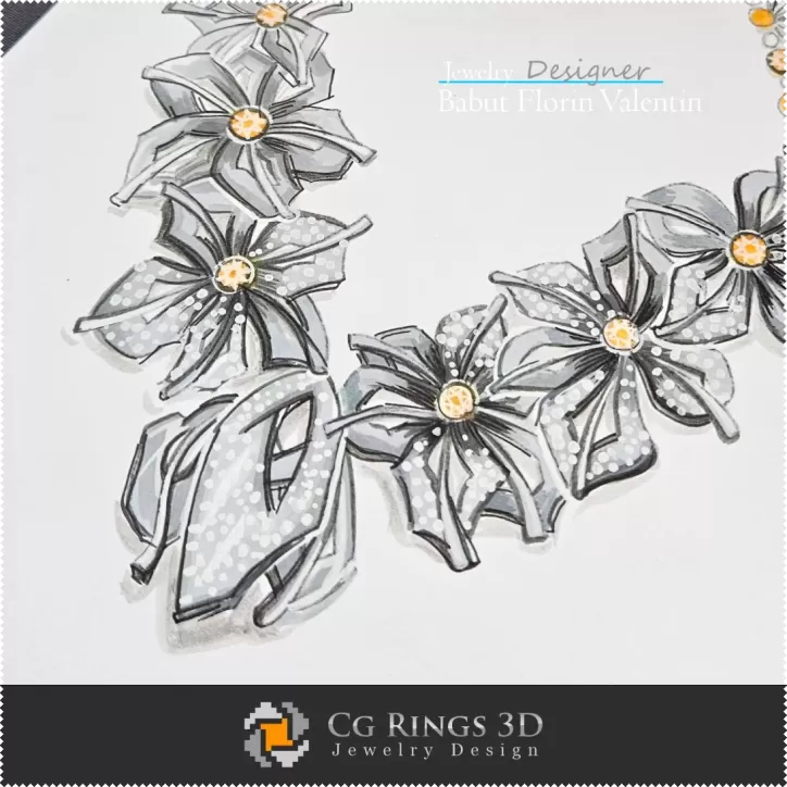 Halskette Skizze - Schmuckdesign