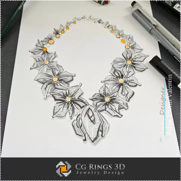 Halskette Skizze - Schmuckdesign