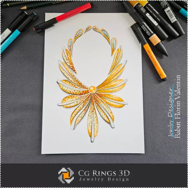Halsketten-Skizze – Schmuckdesign