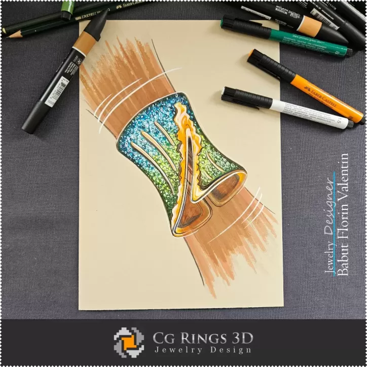Brazalete Boceto - Diseño de Joyería Brazalete Boceto - Diseño de Joyería