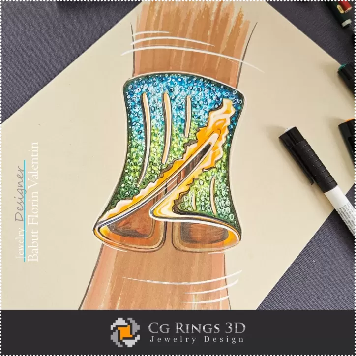 Brazalete Boceto - Diseño de Joyería Brazalete Boceto - Diseño de Joyería