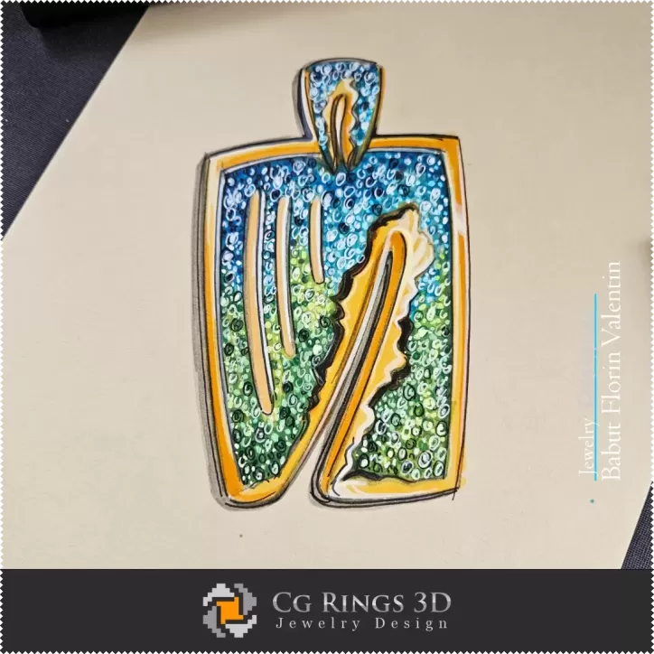 Anhänger-Skizze-Schmuckdesign